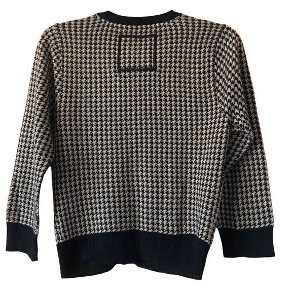 Billabong Cardigan Sweater 3/4 Sleeve in Black and White Houndstooth Size M - Picture 3 of 7
